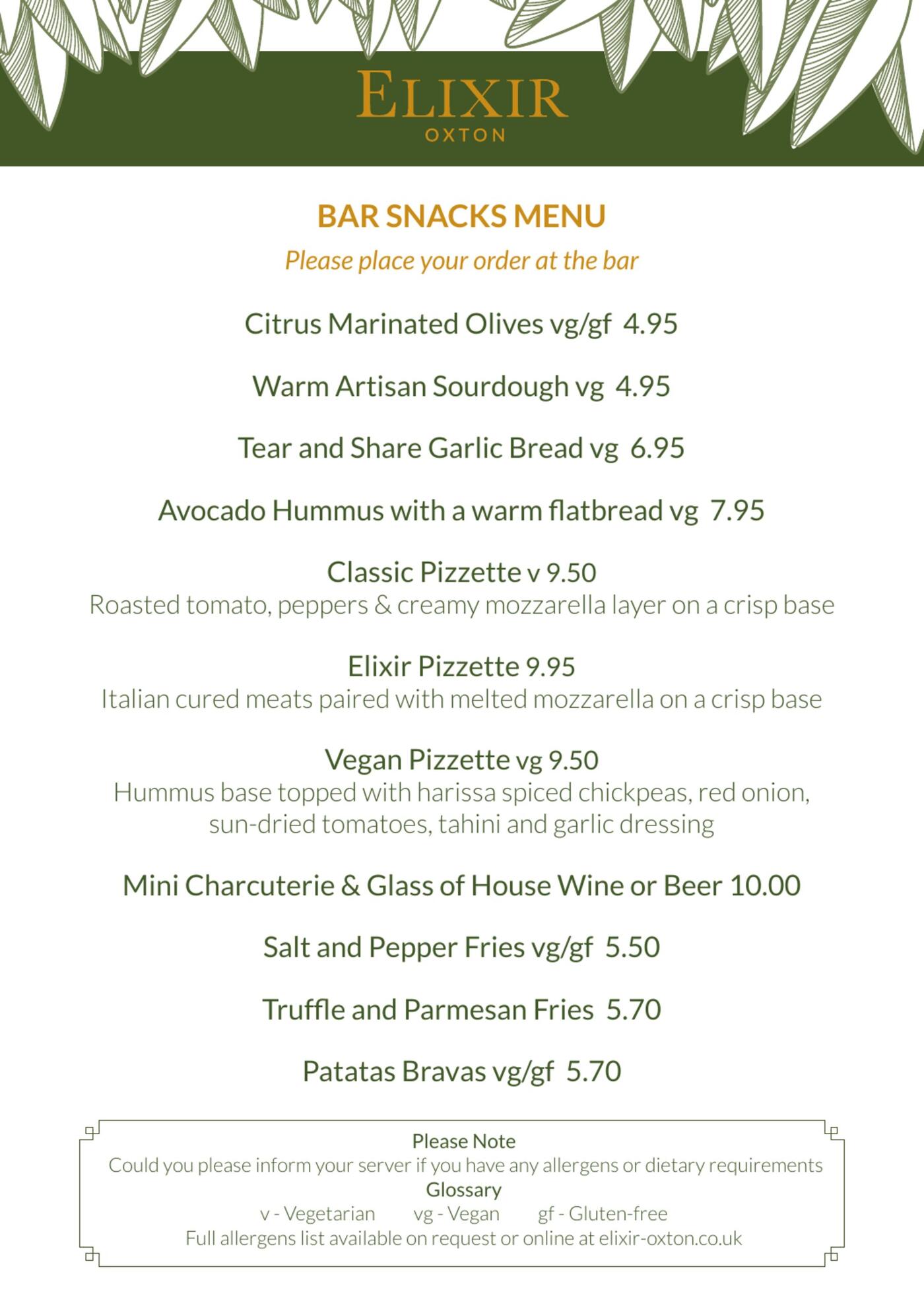 Bar Snacks page 1